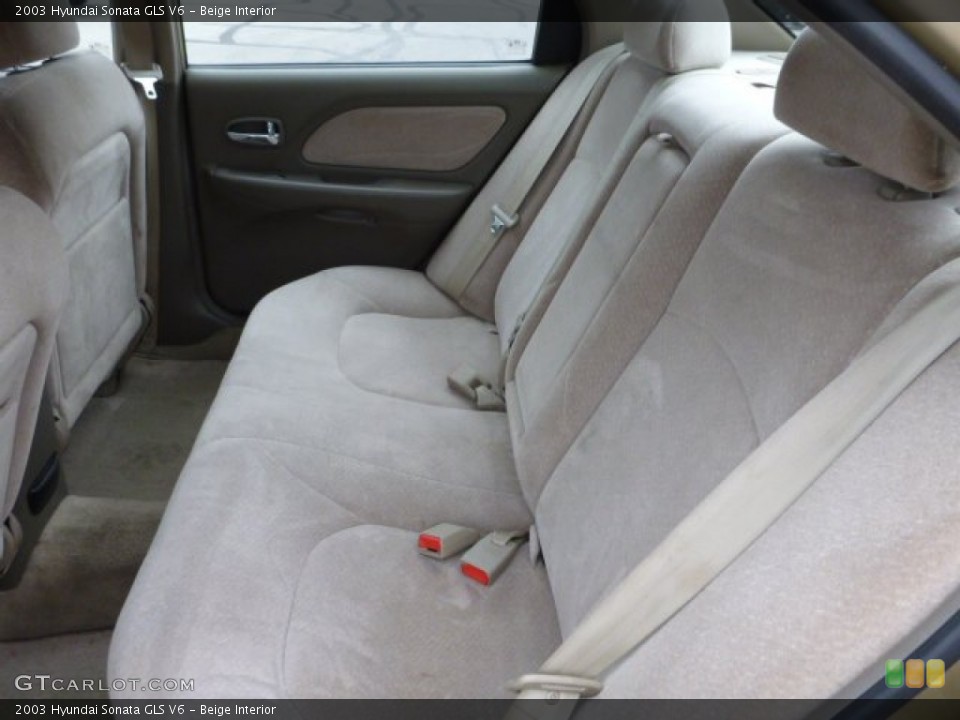 Beige Interior Rear Seat for the 2003 Hyundai Sonata GLS V6 #81058839