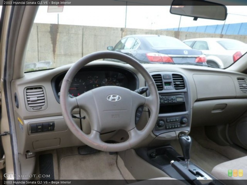 Beige Interior Dashboard for the 2003 Hyundai Sonata GLS V6 #81058860