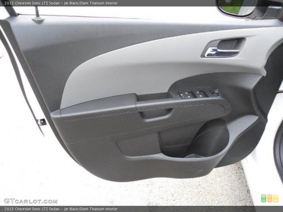 Jet Black/Dark Titanium Interior Door Panel for the 2013 Chevrolet Sonic LTZ Sedan #81059118