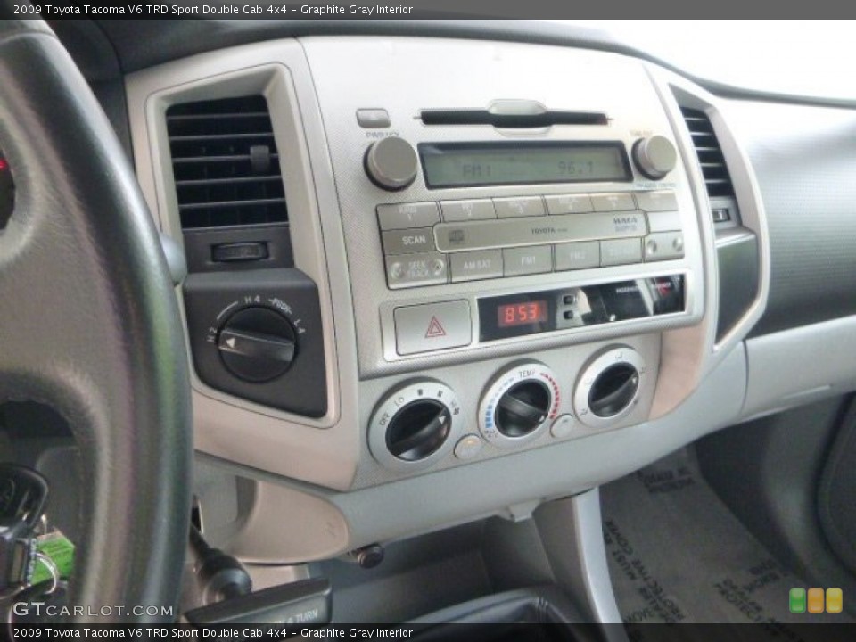 Graphite Gray Interior Controls for the 2009 Toyota Tacoma V6 TRD Sport Double Cab 4x4 #81073506