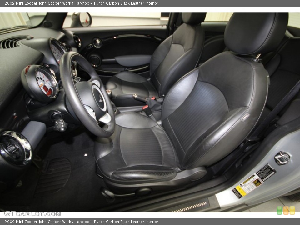 Punch Carbon Black Leather Interior Front Seat for the 2009 Mini Cooper John Cooper Works Hardtop #81074364