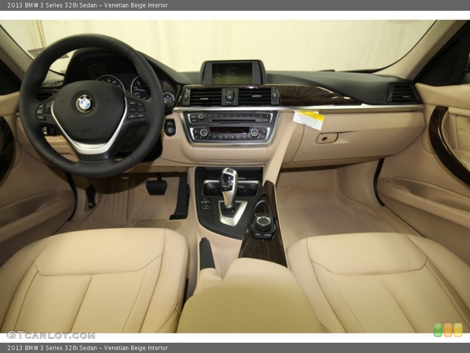 Venetian Beige Interior Dashboard for the 2013 BMW 3 Series 328i Sedan #81084610