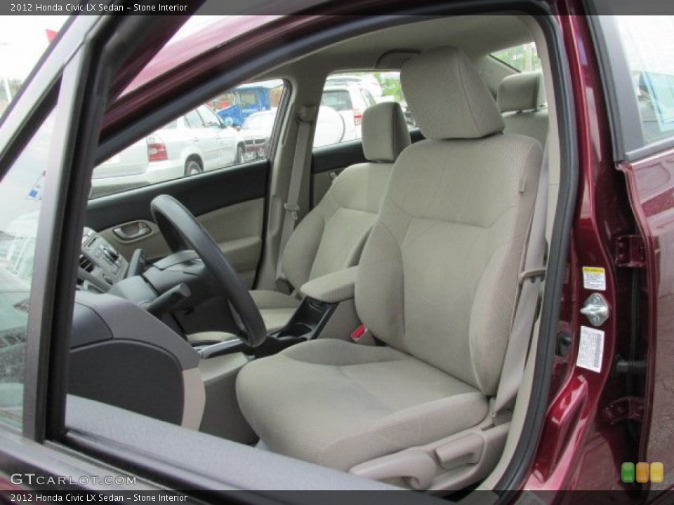 Stone Interior Front Seat for the 2012 Honda Civic LX Sedan #81095507