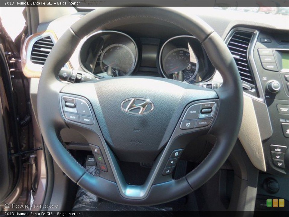 Beige Interior Steering Wheel for the 2013 Hyundai Santa Fe GLS #81098558