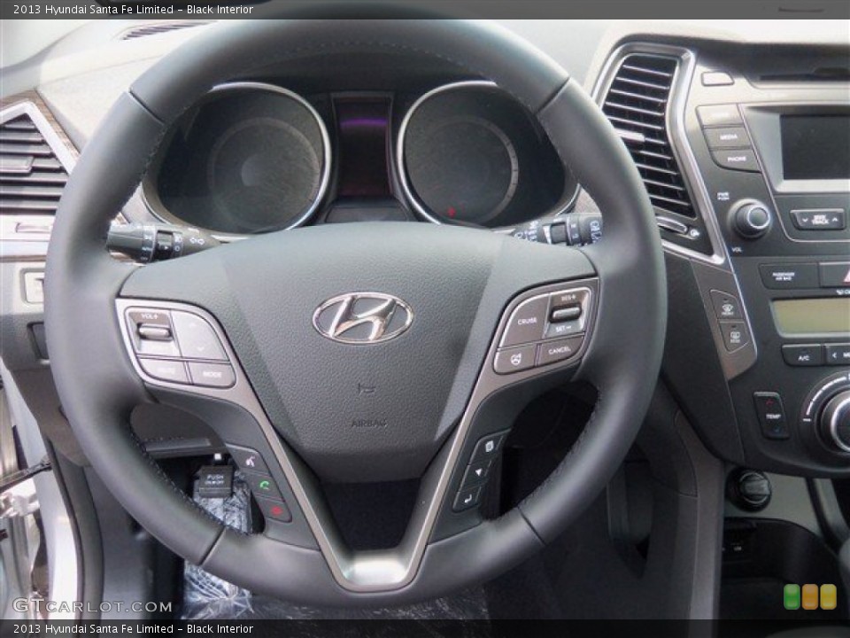 Black Interior Steering Wheel for the 2013 Hyundai Santa Fe Limited #81098993