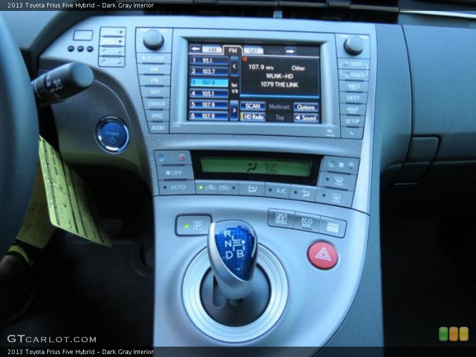 Dark Gray Interior Controls for the 2013 Toyota Prius Five Hybrid #81100613