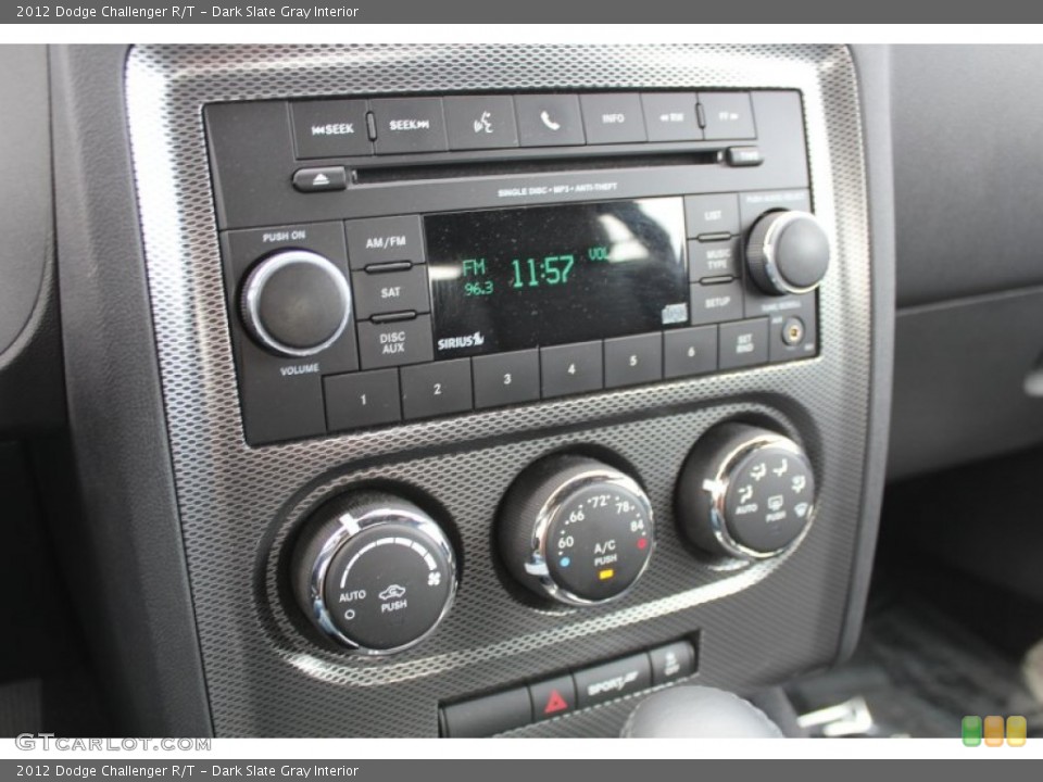 Dark Slate Gray Interior Controls for the 2012 Dodge Challenger R/T #81101772