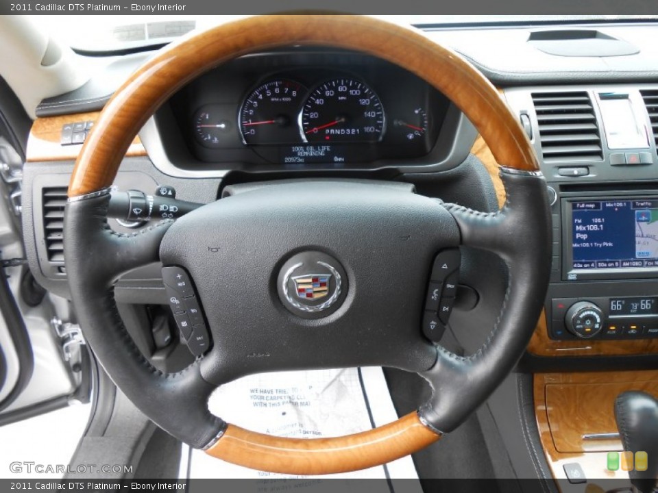 Ebony Interior Steering Wheel for the 2011 Cadillac DTS Platinum #81104405