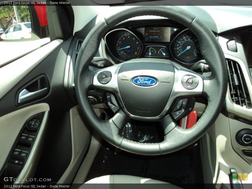 Stone Interior Steering Wheel for the 2012 Ford Focus SEL Sedan #81109925