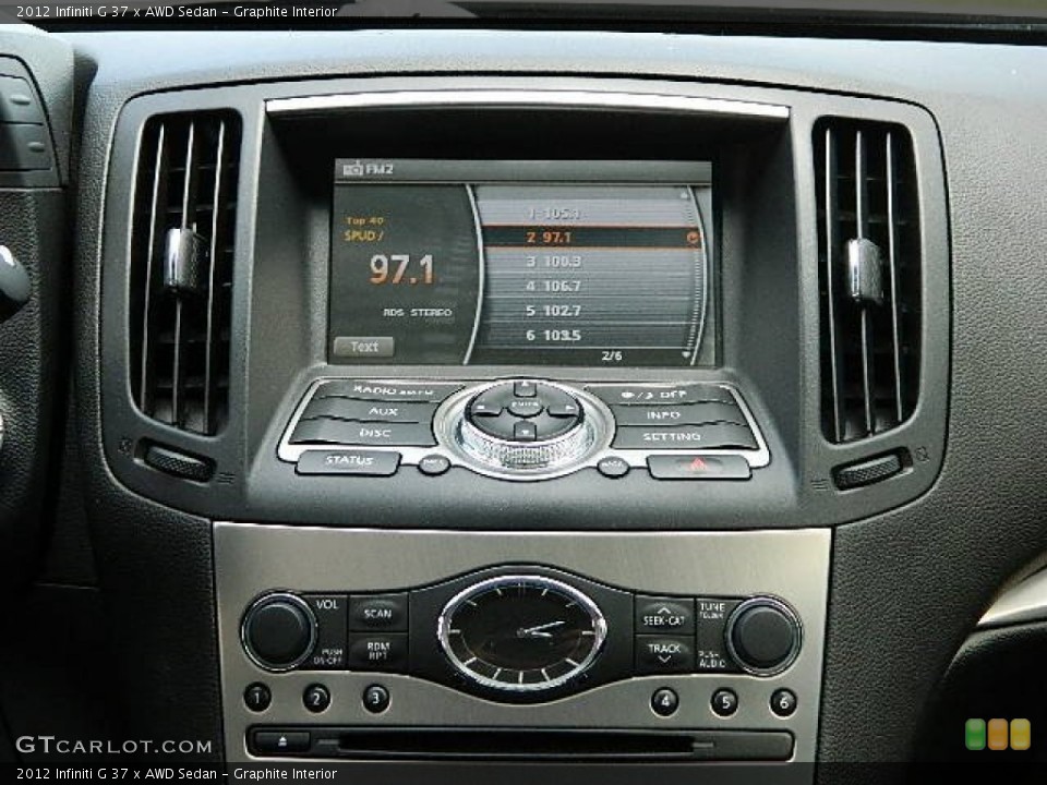 Graphite Interior Controls for the 2012 Infiniti G 37 x AWD Sedan #81110694