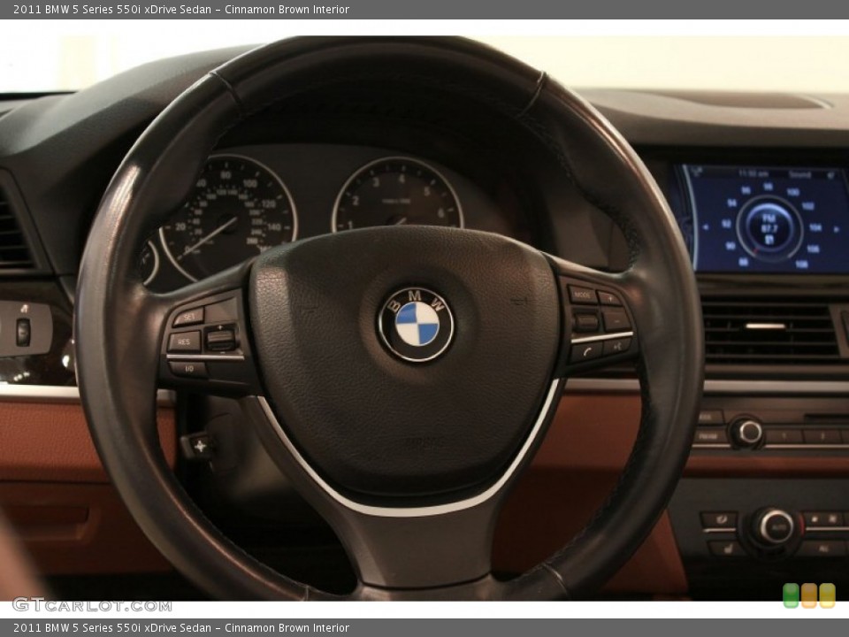 Cinnamon Brown Interior Steering Wheel for the 2011 BMW 5 Series 550i xDrive Sedan #81111010