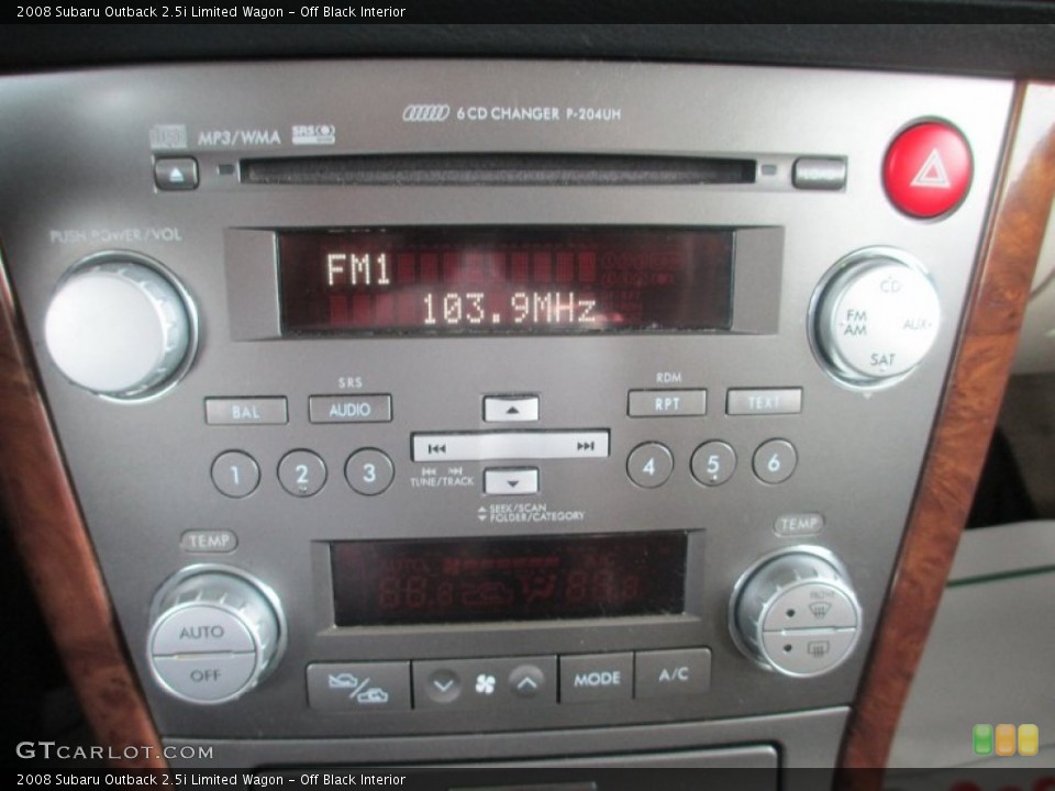 Off Black Interior Controls for the 2008 Subaru Outback 2.5i Limited Wagon #81112409