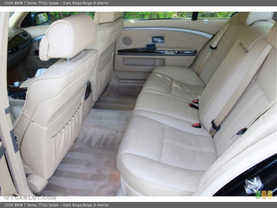 Dark Beige/Beige III Interior Rear Seat for the 2006 BMW 7 Series 750Li Sedan #81113480