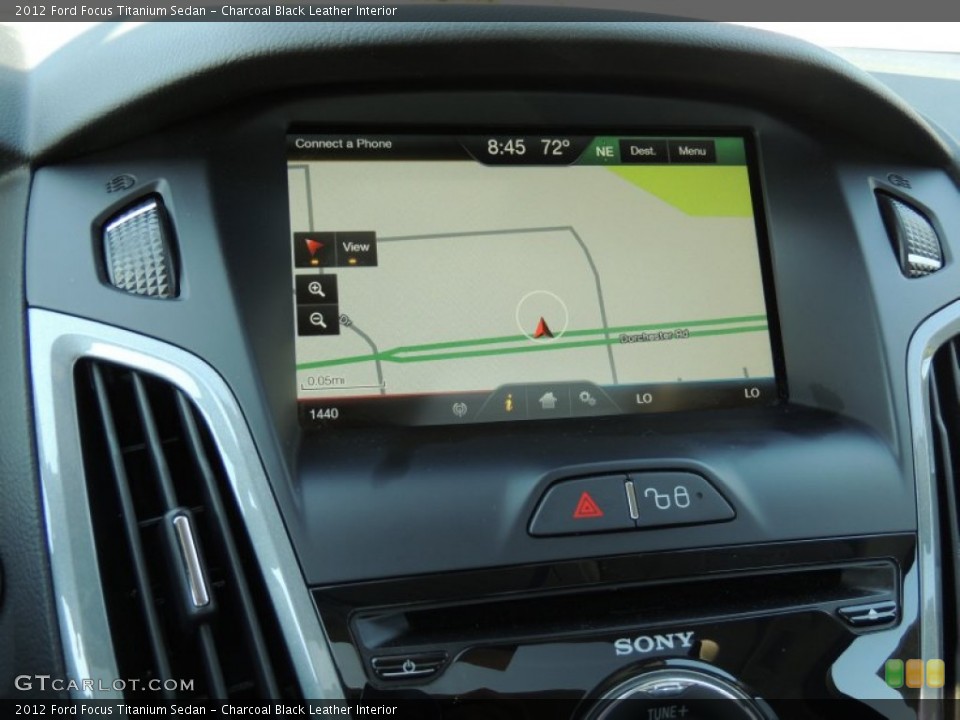 Charcoal Black Leather Interior Navigation for the 2012 Ford Focus Titanium Sedan #81114156