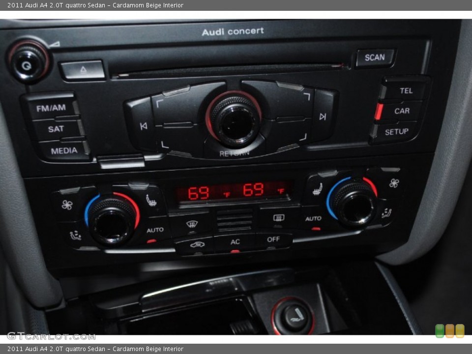 Cardamom Beige Interior Controls for the 2011 Audi A4 2.0T quattro Sedan #81114688