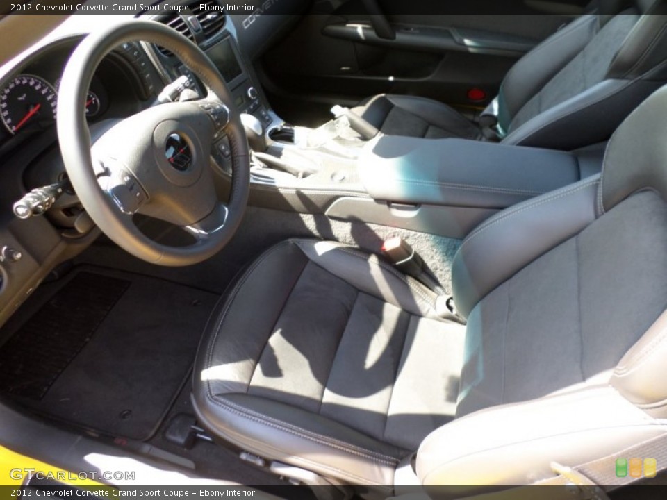 Ebony Interior Prime Interior for the 2012 Chevrolet Corvette Grand Sport Coupe #81115250