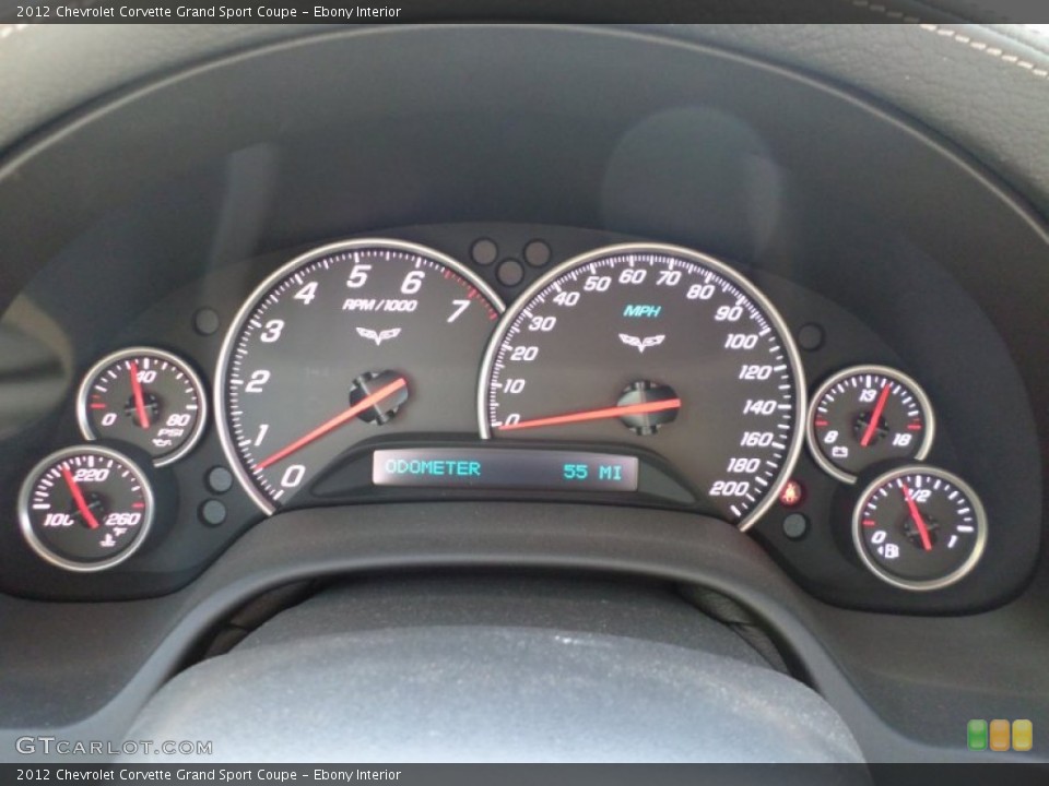 Ebony Interior Gauges for the 2012 Chevrolet Corvette Grand Sport Coupe #81115340