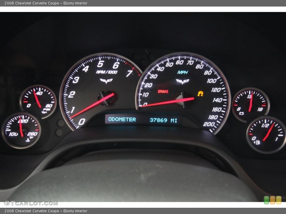 Ebony Interior Gauges for the 2008 Chevrolet Corvette Coupe #81120290
