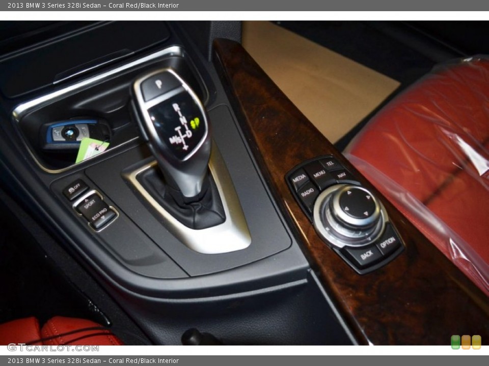 Coral Red/Black Interior Transmission for the 2013 BMW 3 Series 328i Sedan #81124874