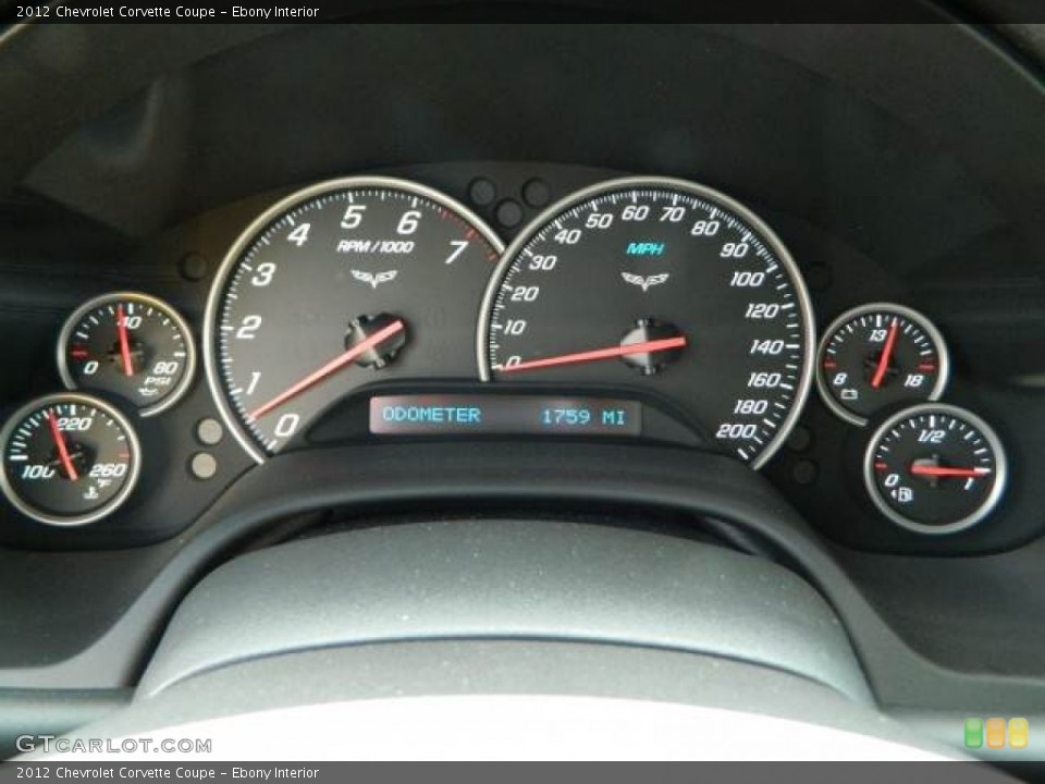 Ebony Interior Gauges for the 2012 Chevrolet Corvette Coupe #81129036