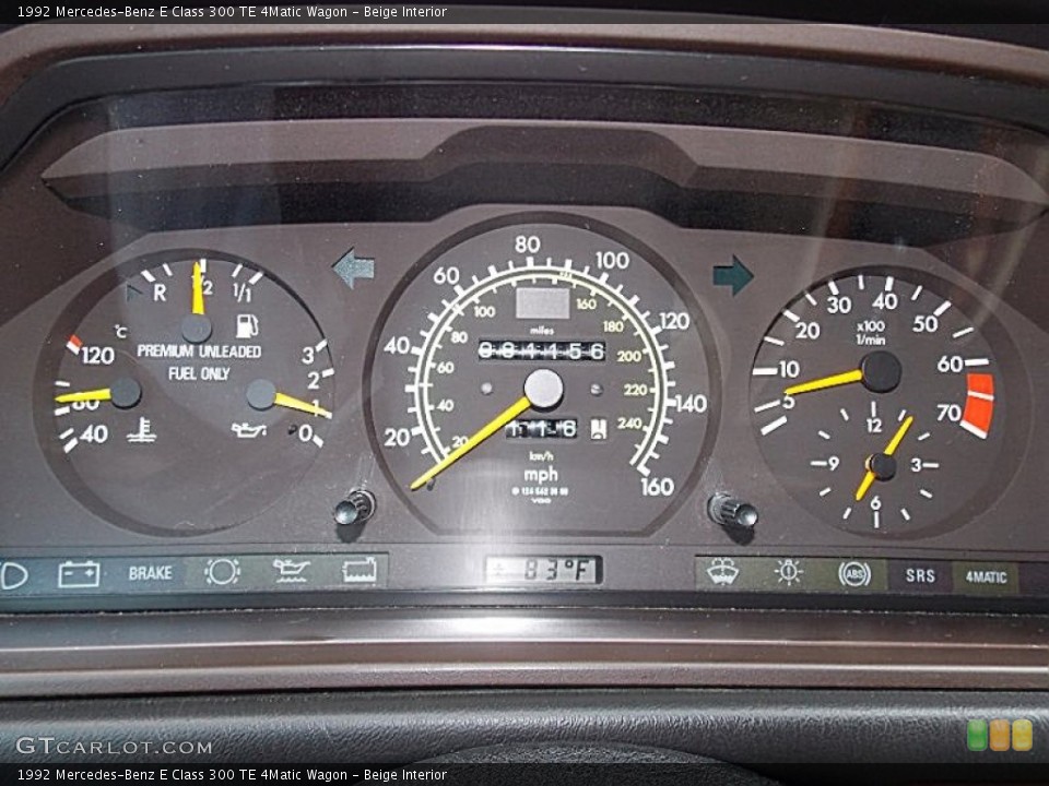 Beige Interior Gauges for the 1992 Mercedes-Benz E Class 300 TE 4Matic Wagon #81129927