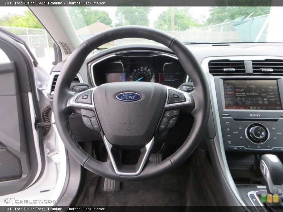 Charcoal Black Interior Steering Wheel for the 2013 Ford Fusion Energi Titanium #81133827