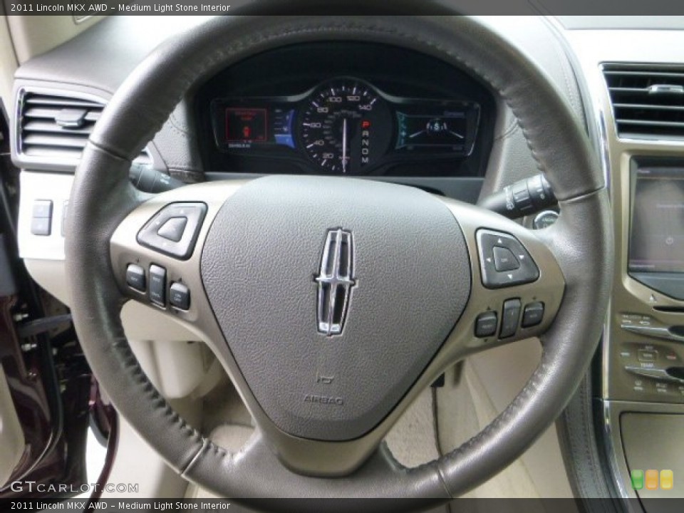 Medium Light Stone Interior Steering Wheel for the 2011 Lincoln MKX AWD #81136020