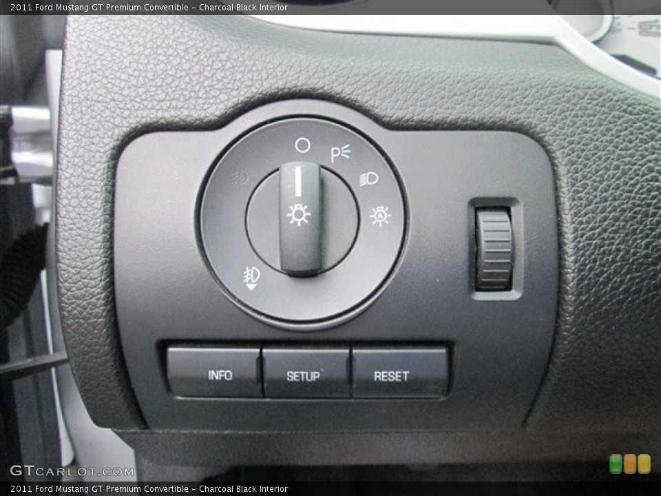 Charcoal Black Interior Controls for the 2011 Ford Mustang GT Premium Convertible #81136461