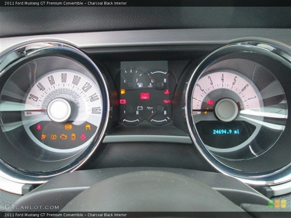 Charcoal Black Interior Gauges for the 2011 Ford Mustang GT Premium Convertible #81136479