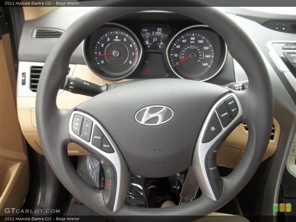 Beige Interior Steering Wheel for the 2011 Hyundai Elantra GLS #81138828