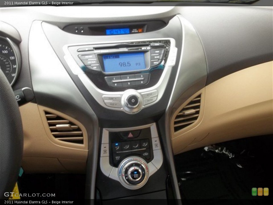 Beige Interior Controls for the 2011 Hyundai Elantra GLS #81138888