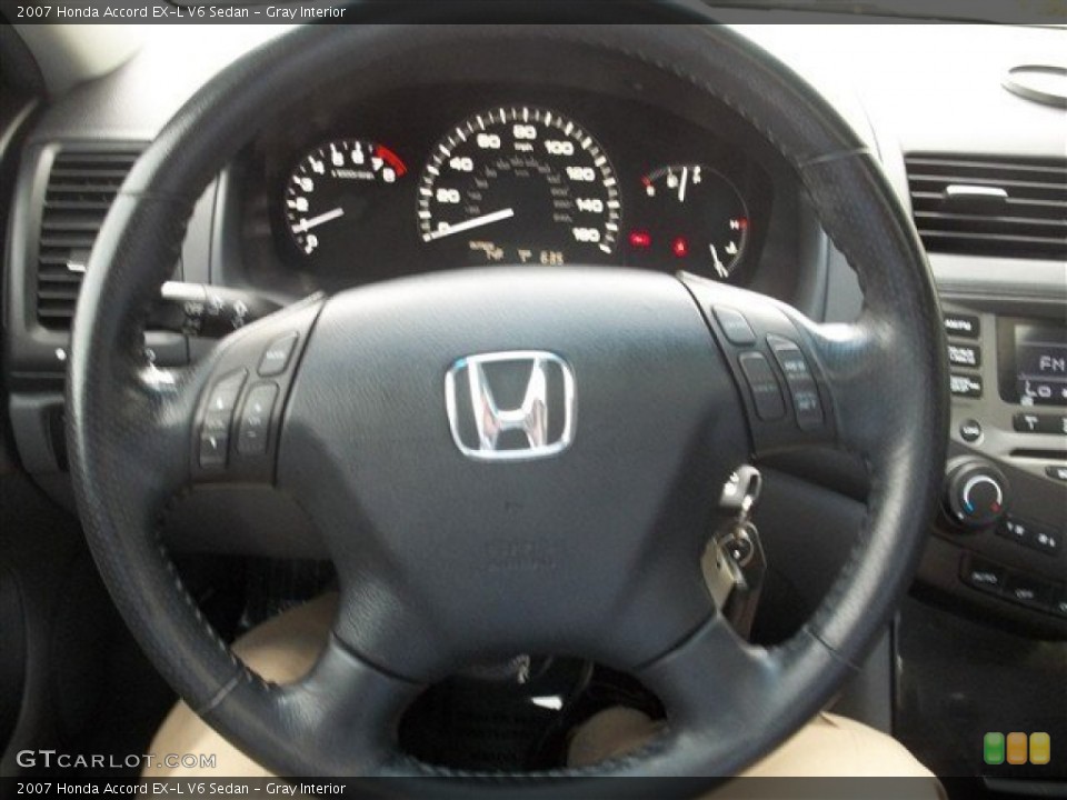 Gray Interior Steering Wheel for the 2007 Honda Accord EX-L V6 Sedan #81139701