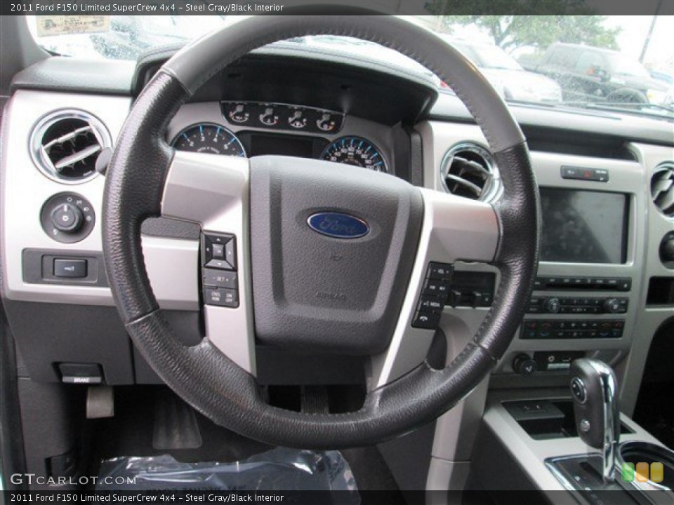 Steel Gray/Black Interior Steering Wheel for the 2011 Ford F150 Limited SuperCrew 4x4 #81143706