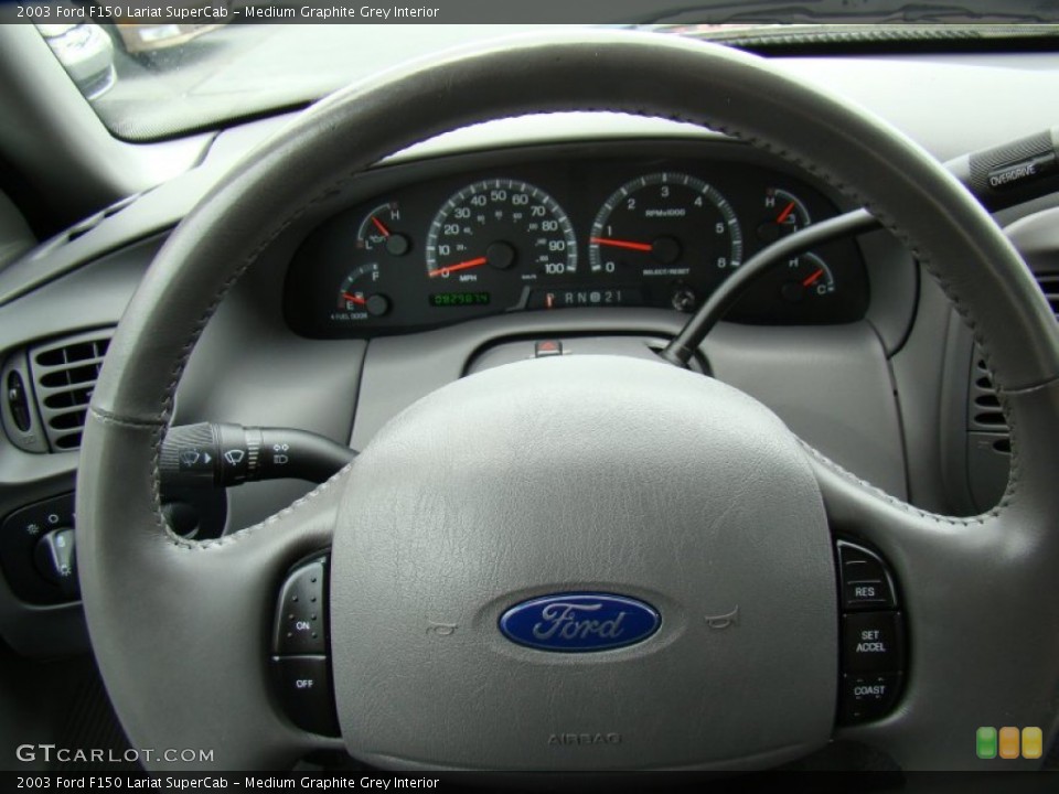 Medium Graphite Grey Interior Steering Wheel for the 2003 Ford F150 Lariat SuperCab #81146187