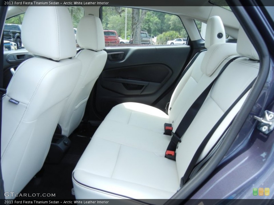 Arctic White Leather Interior Rear Seat for the 2013 Ford Fiesta Titanium Sedan #81175794