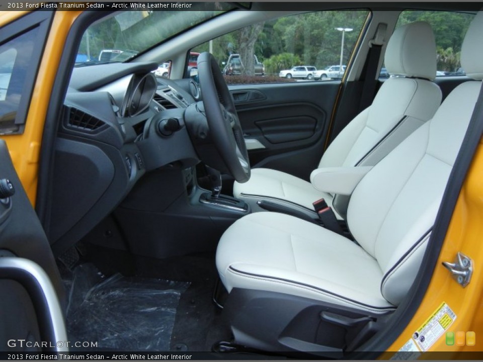 Arctic White Leather Interior Photo for the 2013 Ford Fiesta Titanium Sedan #81176376