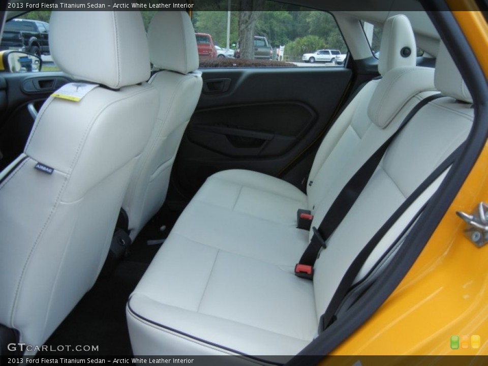 Arctic White Leather Interior Rear Seat for the 2013 Ford Fiesta Titanium Sedan #81176394