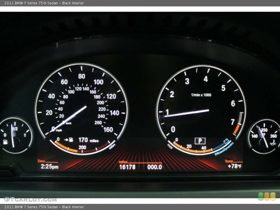 Black Interior Gauges for the 2011 BMW 7 Series 750i Sedan #81179262