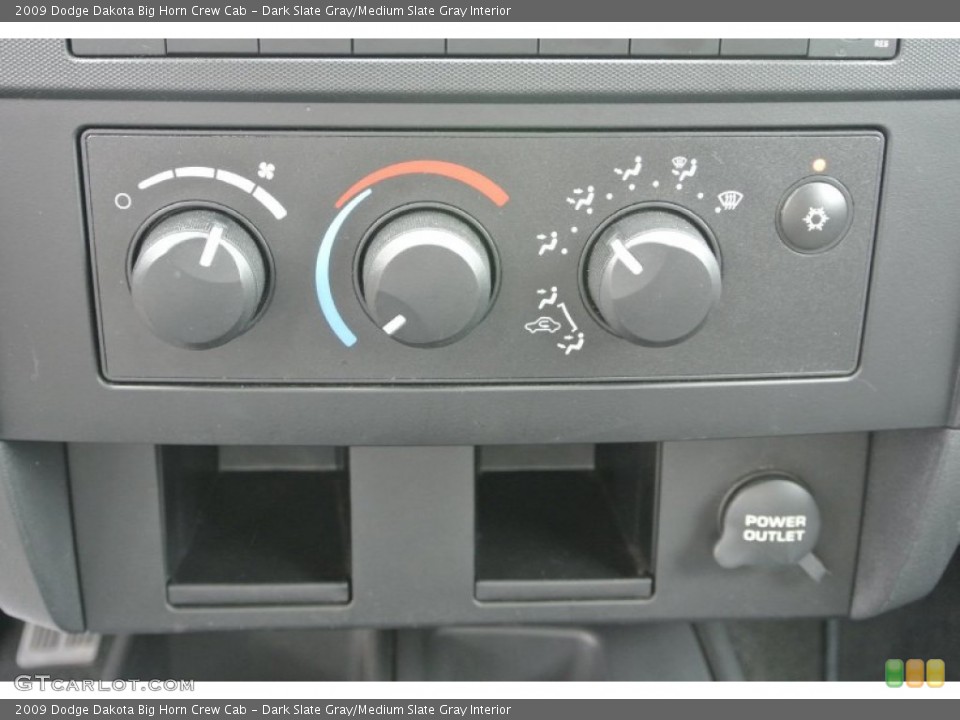 Dark Slate Gray/Medium Slate Gray Interior Controls for the 2009 Dodge Dakota Big Horn Crew Cab #81179409