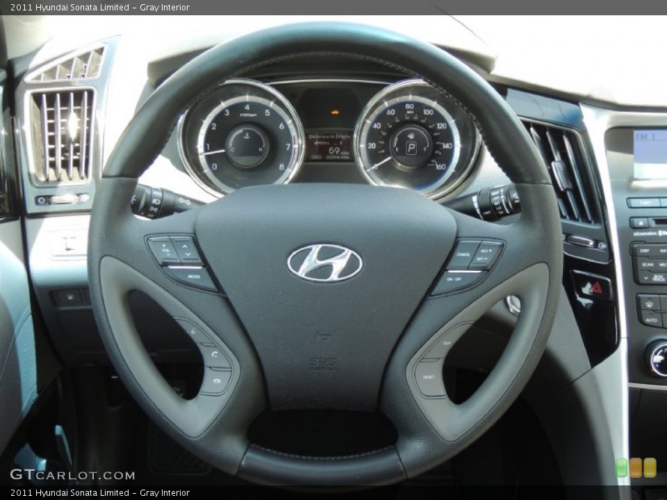 Gray Interior Steering Wheel for the 2011 Hyundai Sonata Limited #81187962