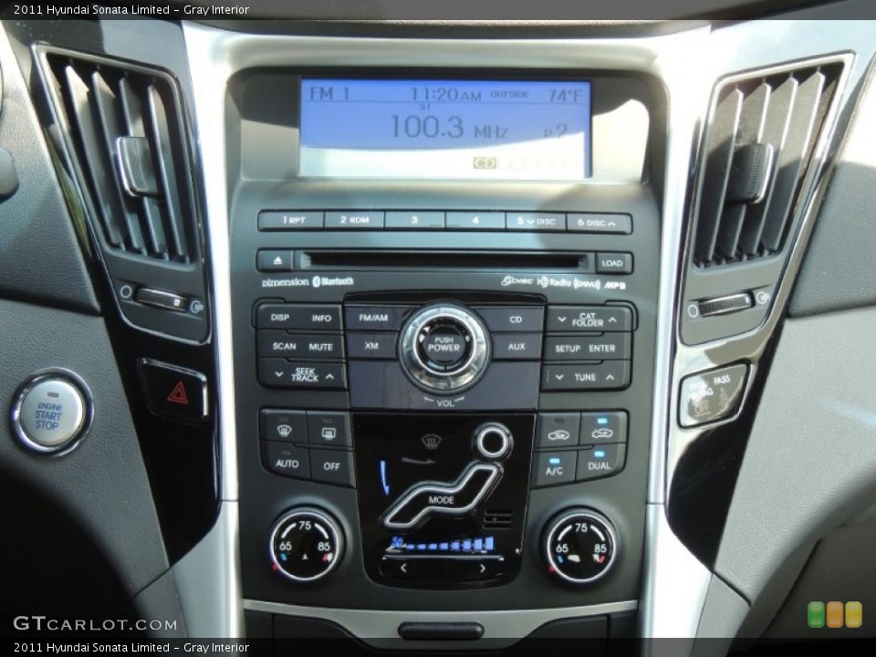 Gray Interior Controls for the 2011 Hyundai Sonata Limited #81188055
