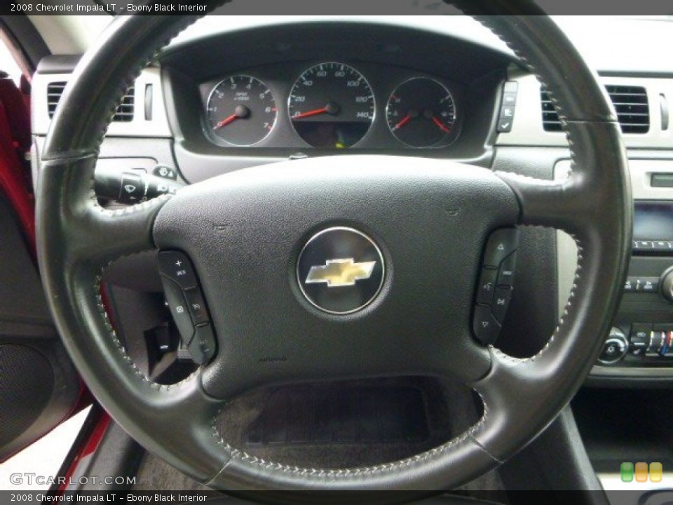 Ebony Black Interior Steering Wheel for the 2008 Chevrolet Impala LT #81188616