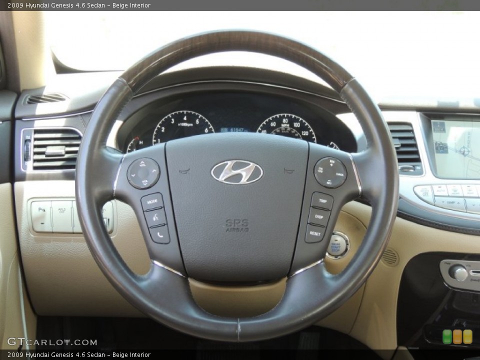 Beige Interior Steering Wheel for the 2009 Hyundai Genesis 4.6 Sedan #81192357