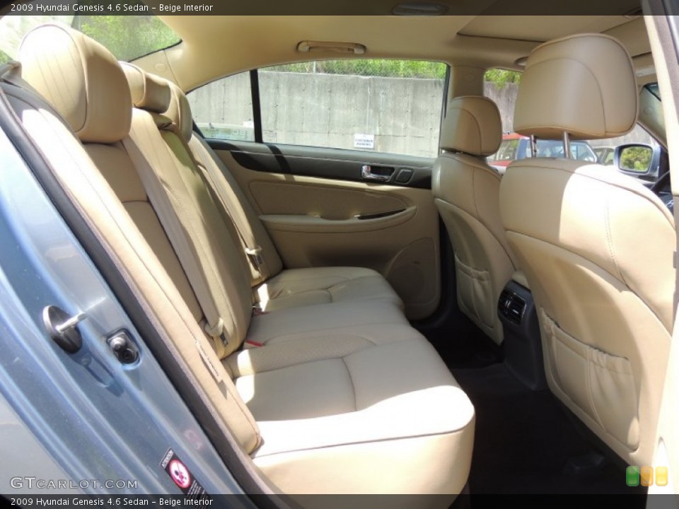 Beige Interior Rear Seat for the 2009 Hyundai Genesis 4.6 Sedan #81192594