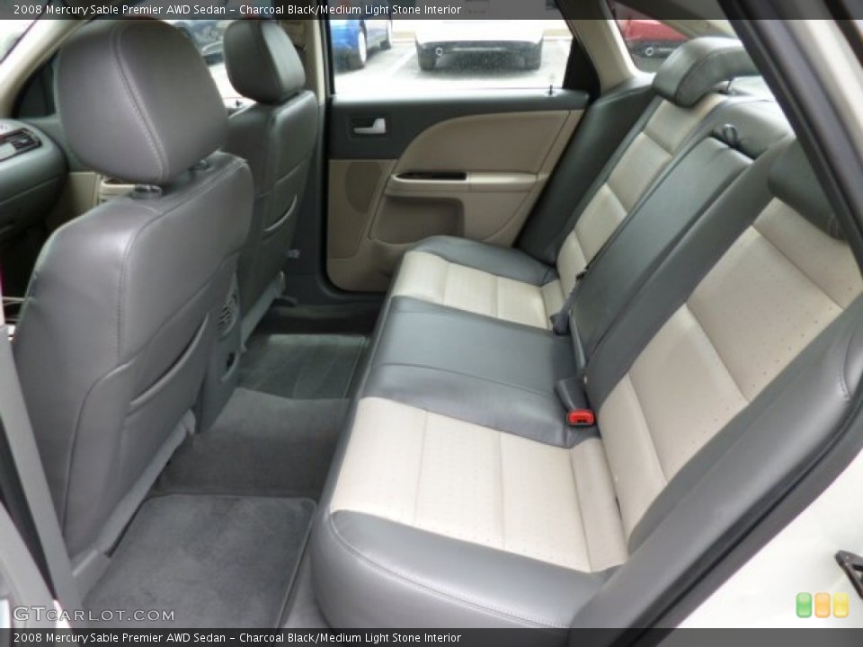 Charcoal Black/Medium Light Stone Interior Rear Seat for the 2008 Mercury Sable Premier AWD Sedan #81199818