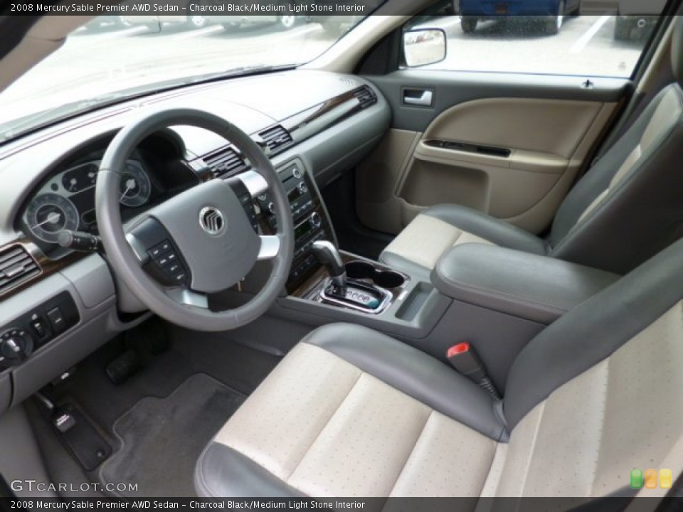 Charcoal Black/Medium Light Stone Interior Prime Interior for the 2008 Mercury Sable Premier AWD Sedan #81200007