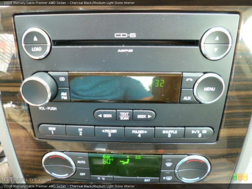 Charcoal Black/Medium Light Stone Interior Audio System for the 2008 Mercury Sable Premier AWD Sedan #81200067