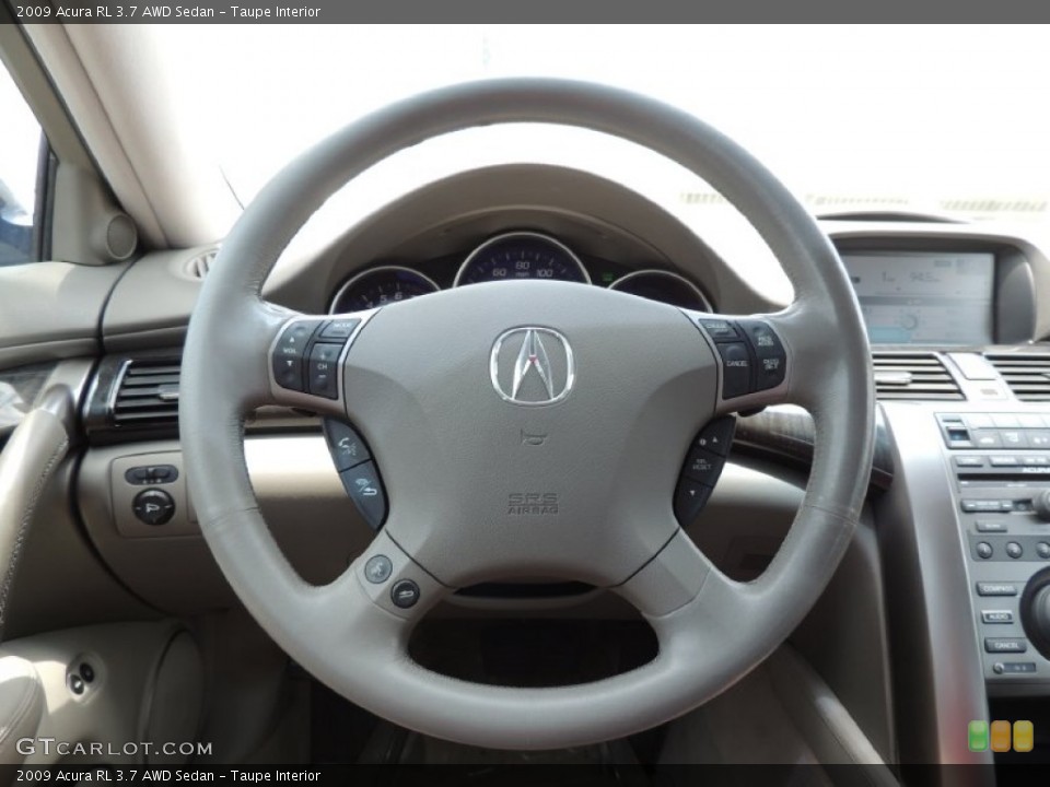 Taupe Interior Steering Wheel for the 2009 Acura RL 3.7 AWD Sedan #81204939