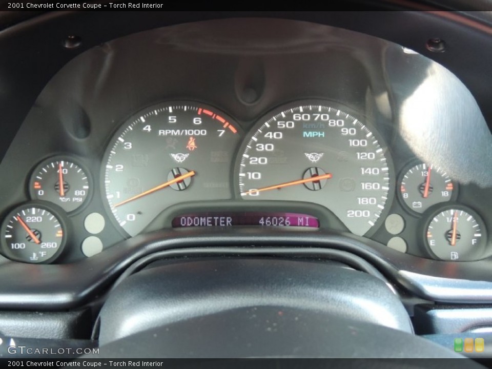 Torch Red Interior Gauges for the 2001 Chevrolet Corvette Coupe #81207438