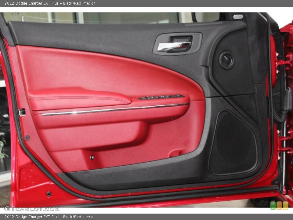 Black/Red Interior Door Panel for the 2012 Dodge Charger SXT Plus #81208419